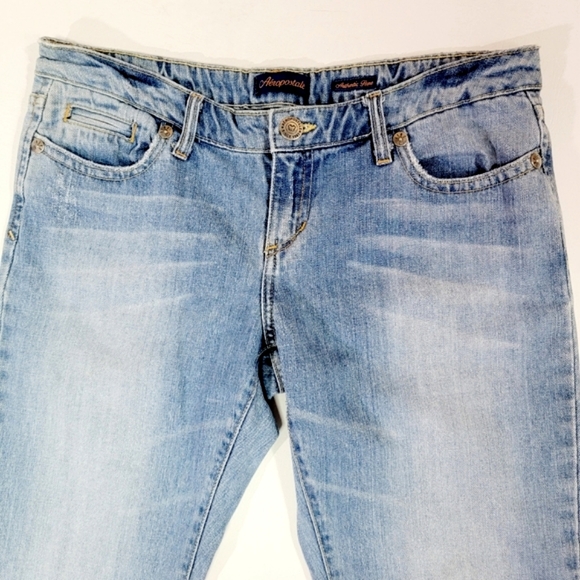 AEROPOSTALE ♡ Sweet Denim Faded 'n Distressed Authentic Flare Blue Jeans 9/10R - Picture 12 of 16